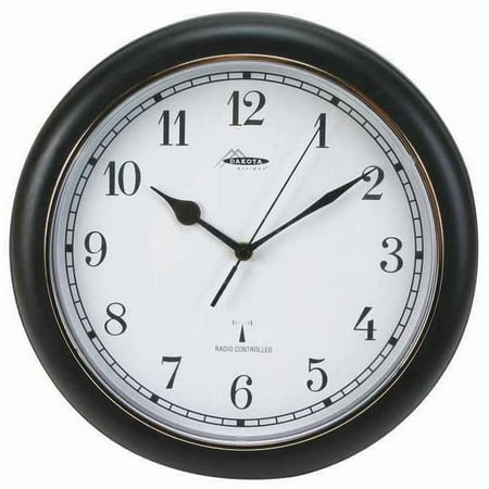 1Pack ZoroSelect 2CJA3 12-1/8 Analog Quartz Atomic Wall Clock, Black