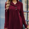 thumbnail image 6 of Weardear Womens Long Sleeve Tunic Tops for Leggings Casual Notch Collar Button Sweatshirts Pullover Shirts Tops, 6 of 7