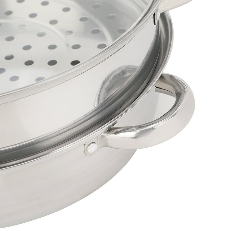 Yamde 2 Piece Stainless Steel Stack and Steam Pot Set - and Lid Steamer Saucepot Double Boiler
