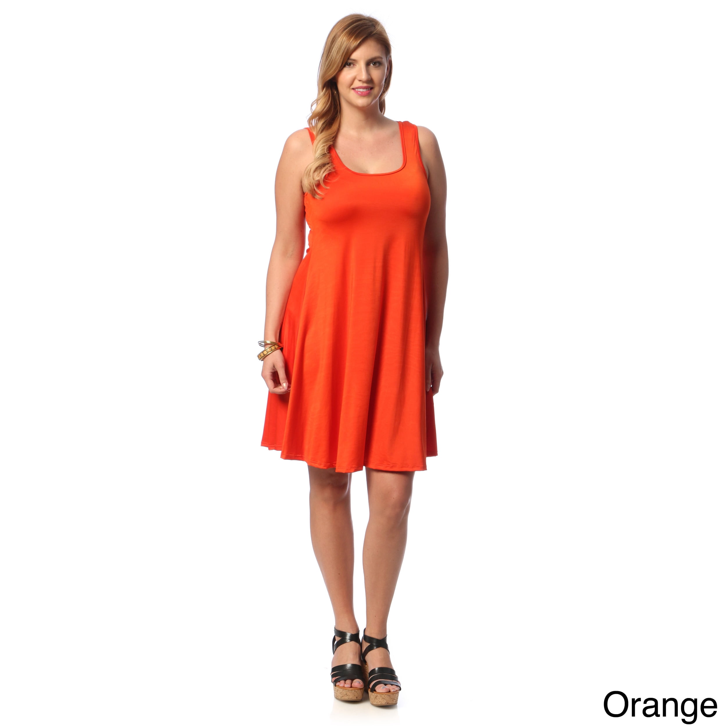 24/7 Comfort PlusWomen's Plus Size Sleeveless Tank Knee-Length Dress