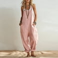 thumbnail image 2 of Women's Fashionable Casual Loose-Fit Plain Sleeveless Jumpsuit With Patch Pockets, Size S-2XL, 2 of 5