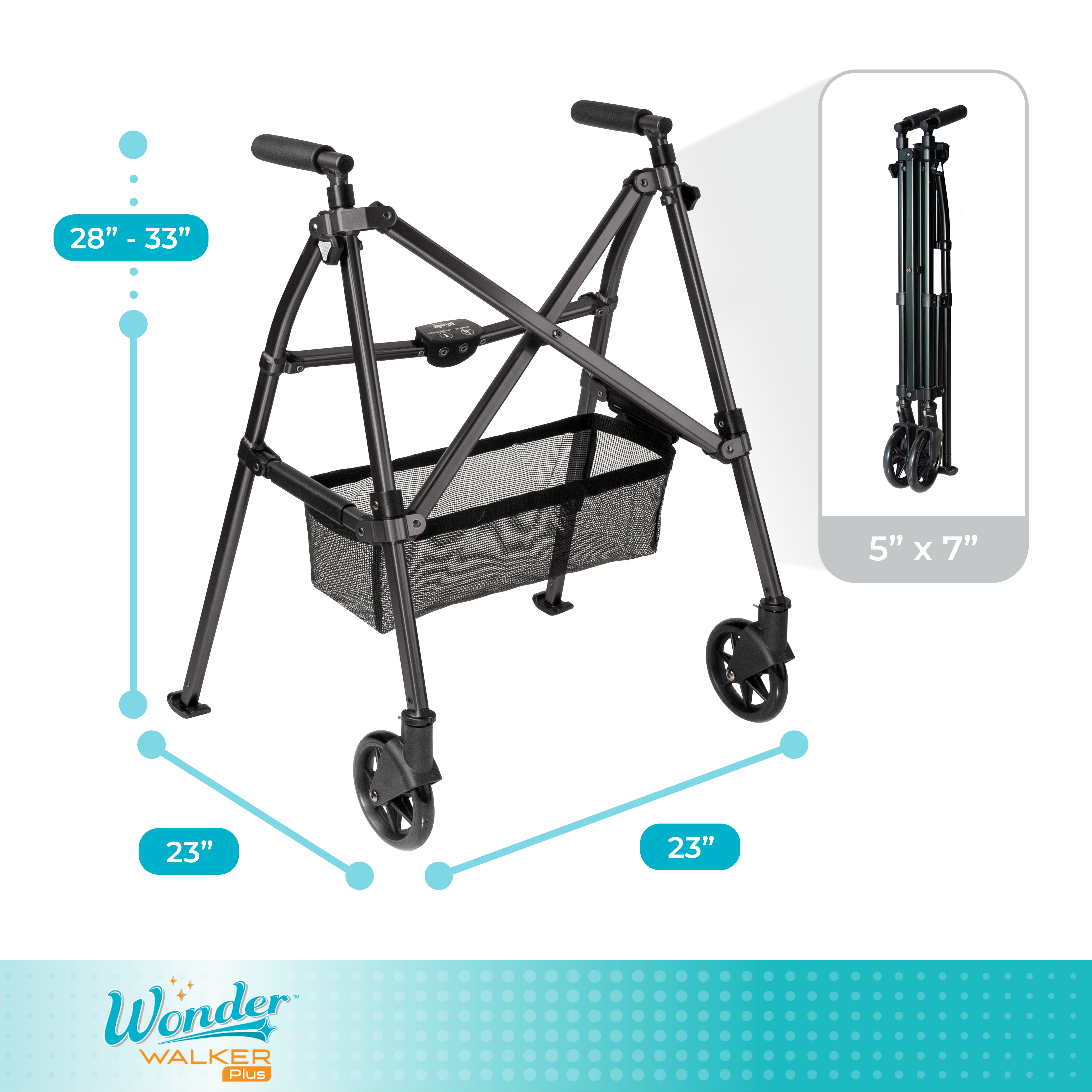 【WONDER WONDER】Roll-Up Half Banding Pintuck Wide Cotton PT Stander Wonder Walker Plus, Lightweight Folding Rolling
