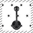 thumbnail image 2 of 4-Piece 14G Black Belly Button Rings Set, Stainless Steel Navel Piercing Jewelry - Crystal Designs, 2 of 6