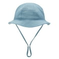 thumbnail image 6 of nvzhuang Baby Summer Bucket Hat, Sun Protection Infant Wide Brim Fisherman Hat with Chin Strap, 6 of 9
