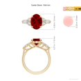 thumbnail image 5 of ANGARA Lab Grown 3.3 Ct Oval Ruby Side Stone Engagement Ring with Diamonds for Women in 14K Yellow Gold (Size-10x8mm) | July Birthstone, Anniversary, Jewelry Gift for Women | Lab-Grown Ruby Ring, 5 of 8