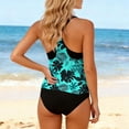 thumbnail image 5 of LEKWK Tankini Swimsuits for Women Retro Floral Print Adjustable Side Tie Top Tummy Control Two Piece Bathing Suit Summer Beach Swimwear Outfits, 5 of 6