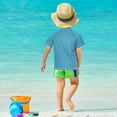 thumbnail image 4 of FORMRS Boys Rash Guard Short Sleeves Swim Shirt Quick Dry UPF 50+ Sun Protection, Sizes 3-12T, Blue Easter Bunny, 4 of 6