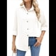 thumbnail image 3 of Camisas de Larga con Botones para Mujer, Blusas de Trabajo de Gran Tamaño con Cuello y Hombros Caídos, Blusa Holgada con Textura Crema S, 3 of 10