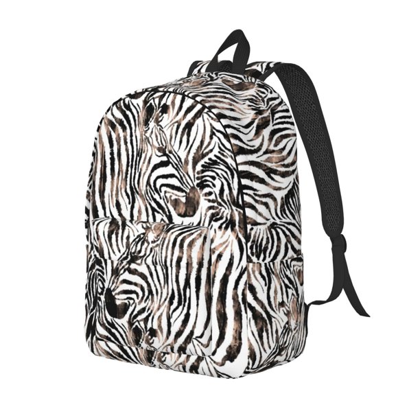 Easygdp Leopard And Zebra Mochila de Lona Resistente para Laptop, Compatible con Laptops de 15 a 17 pulgadas, Ideal para Escuela, Trabajo y Viajes-Small