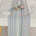 thumbnail image 1 of YQHWQ Chemin de Table Rayé Gris Tissé 15x72 Pouces Style Ferme, 1 of 5
