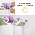 thumbnail image 2 of Spring Flowers No Hooks Shower Curtain with Snap-in Liner Purple Tulip Flower Shower Curtains for Bathroom, Waterproof, Easy Install, Washable 48"x72", 2 of 9