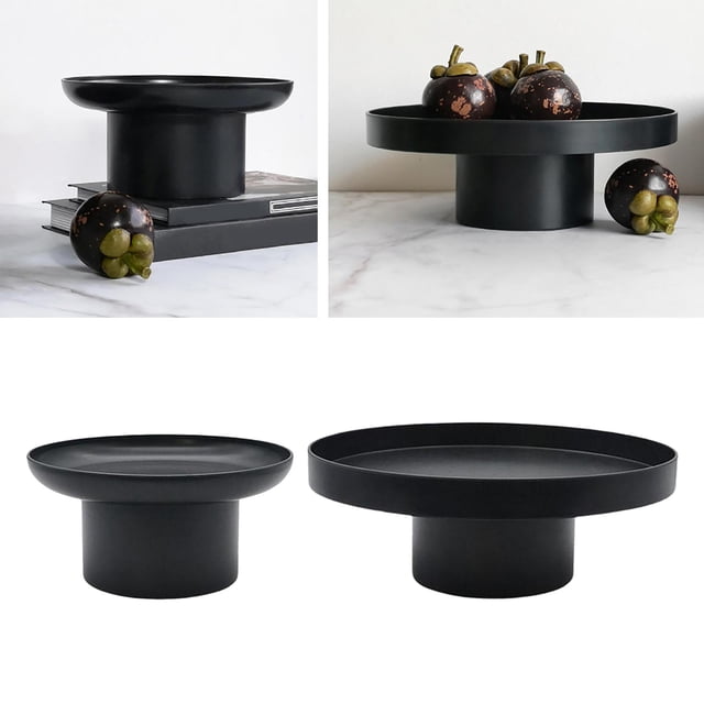 Bandeja de Soporte para para La Decoración de Escritorio D de Navidad de Acción de Gracias, Grande, Negro+Bandeja de Soporte BLESIY Bandeja de soporte redonda