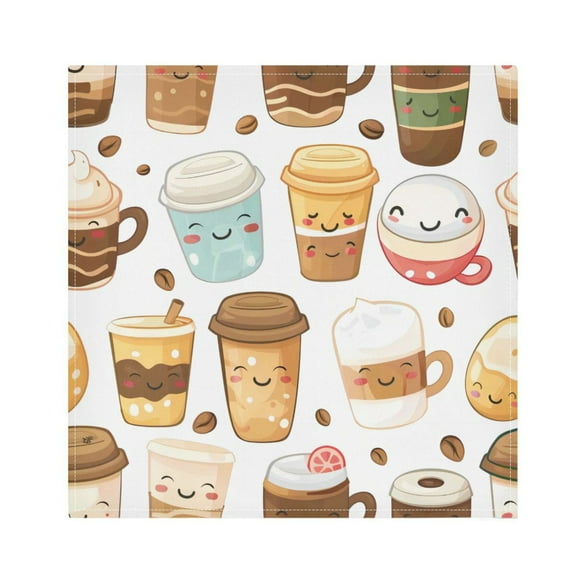 Napkin Satin Napkin 20*20Inchx1 Kitchen Towel Dinner Plate Towel Decorative Towel Napkin Tea Towel Suitable For Kitchen Table Cartoon Coffee Mug