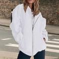 thumbnail image 1 of IMENGL Sweatshirt jacket long sleeve solid color, White 3XL, Size M-3XL, 1 of 8
