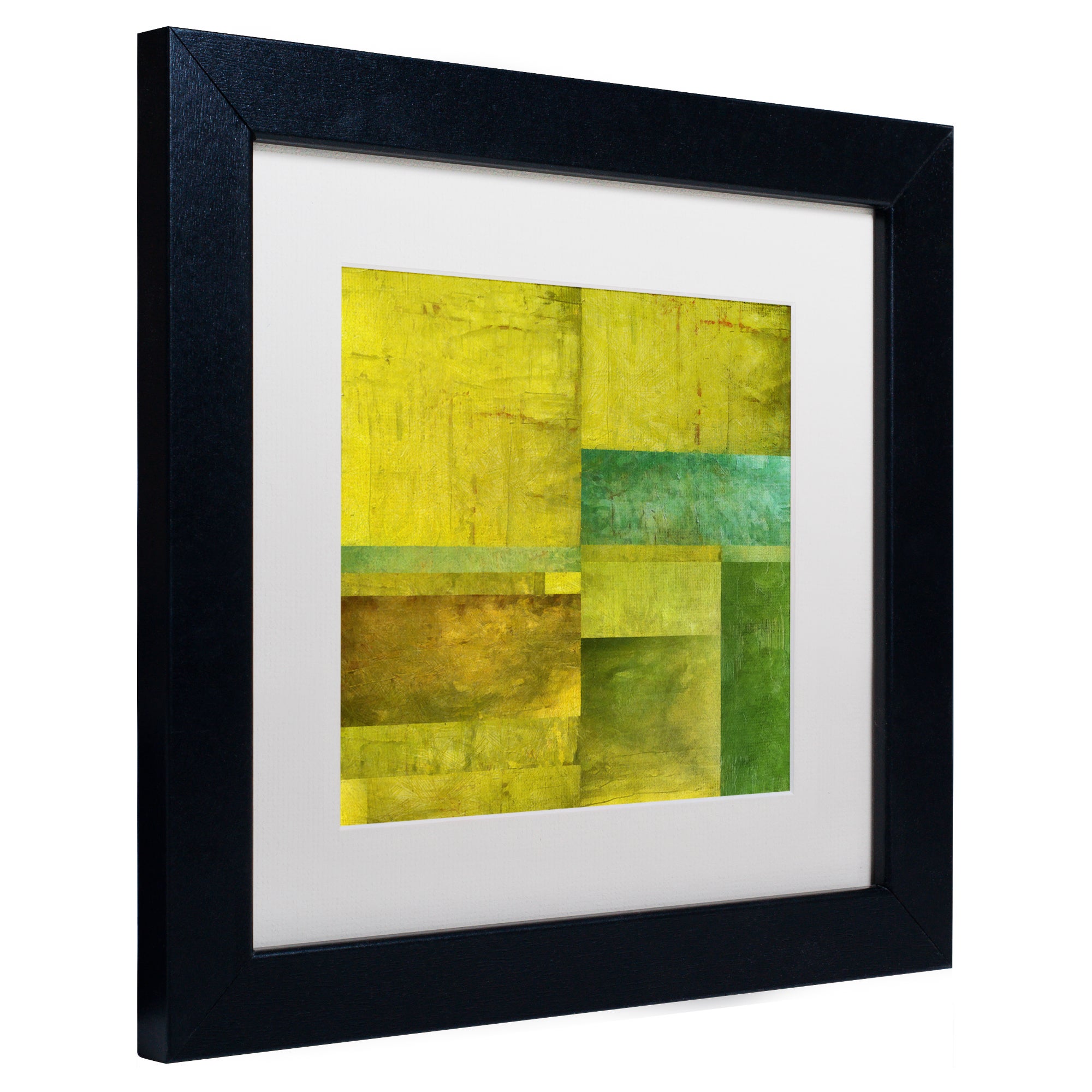 "Essence of Green" Canvas Art by Michelle Calkins, White Matte, Black Frame