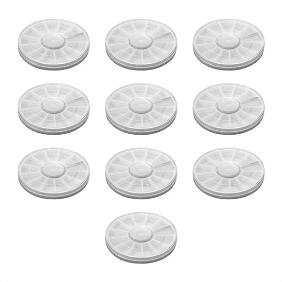 10pcs Plastic Art Nail Decor Storage Case Rotatable Empty Wheel Rhinestone Beads Slices Clear