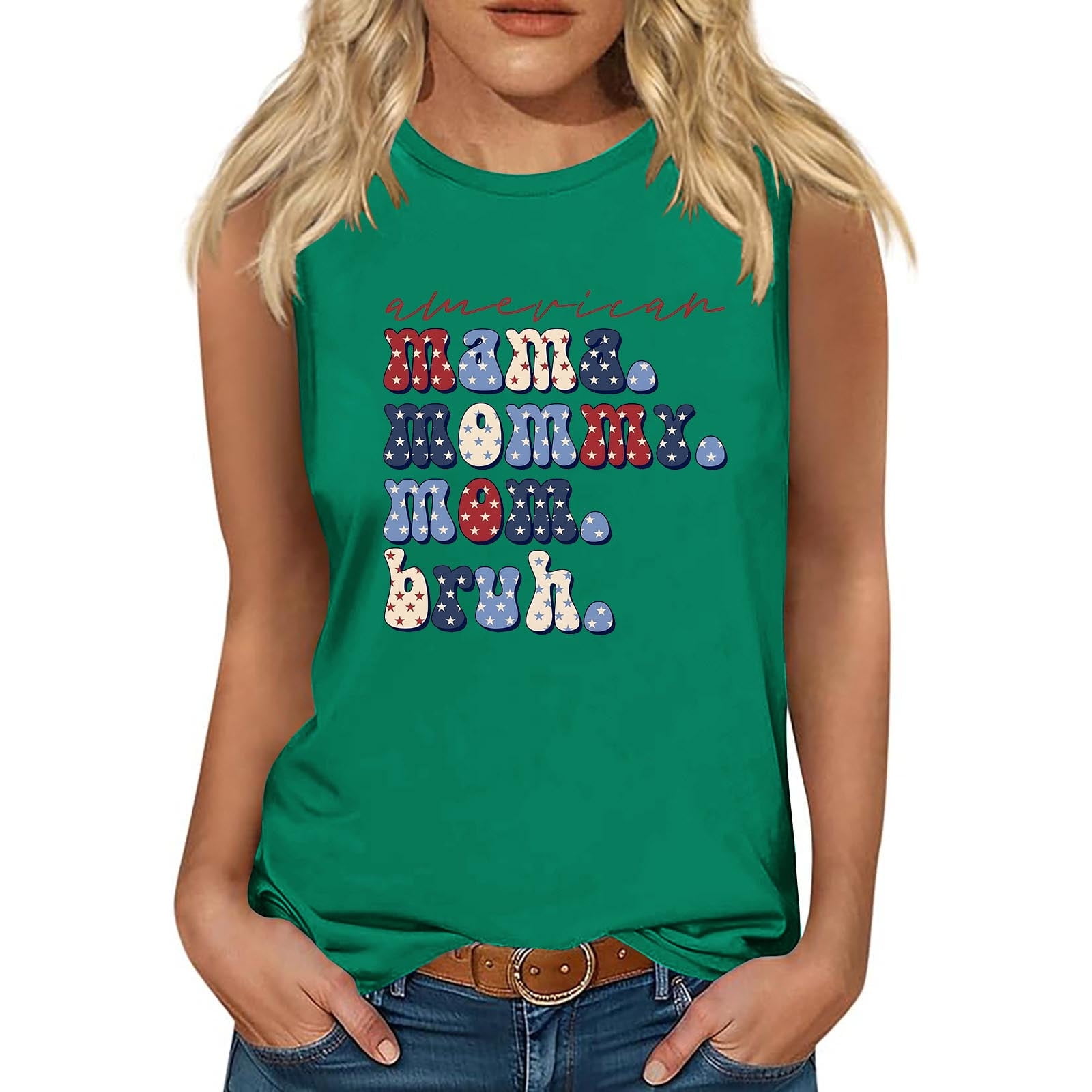 Funny Mama Mommy Mom Bruh Tank Top – Cute Letter Print Graphic Shirt For Women | Cotton Blend Sleeveless Top For Mother’s Day & Casual Wear - View #5