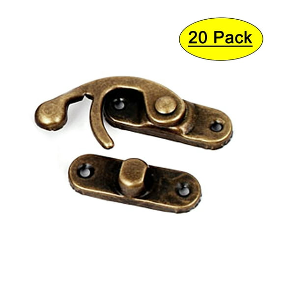 Uxcell Suitcase Chest Box Purse Lock Metal Hook Latches Clasp Bronze Tone 20pcs