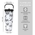 thumbnail image 3 of 30oz Chicken Bottle Spill Proof Hen Rooster Tumbler with Top Handle and Straw Lid Stainless Steel Double Wall Insulated Tumbler Coffee Mug Gift for Women Men Travel Cup for Car (Black White), 3 of 6