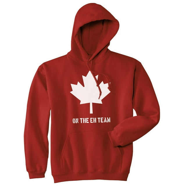 Eh Team Canada Chandail Drôle Chandails Canadiens Nouveauté Graphique Hilarant Chandail à Capuchon (Rouge) - TG