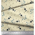 thumbnail image 3 of Soimoi Satin Silk Fabric Airplane,Guitar Wire & Notes Musical Instrument Printed Craft Fabric by The Yard 42 Inch Wide, 3 of 3