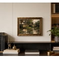 thumbnail image 6 of Vintage Carved Gold Frame Canvas Wall Art 3D Textured Retro Country Farmhouse Painting Picture Wall Decor Green Fores Lake Trees Relief Poster Print Artwork for Living Room Bedroom Home Decoration, 6 of 17