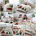 thumbnail image 5 of Christmas Red Comforter Set Queen Size, Black Plaid Reindeer and Xmas Tree Soft Bedding Set for Man Woman, 4 Pieces Duvet Cover Set with Fitted Sheet, 2 Pillowcases, 5 of 9