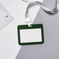 thumbnail image 6 of Susaid Emerald Green Sparkling Print ID Badge Holder with Double-Sided Windows Horizontal Hard Plastic Case Black Card Protector Pouch for Office School ID Credit Cards, 6 of 7
