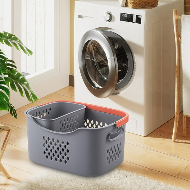 Cesta de lavandería portátil Cesto de lavandería Diseño hueco Organizador de almacenamiento de juguetes multifuncional Cesta de almacenamiento de ropa Gris S y M Macarena Cesto de la ropa