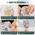 thumbnail image 4 of Rose Flowers Purple Bedside Table Lamp LED Warm Lights with USB Charging Port Retro Cylinder Desk Lamps, 4 of 7