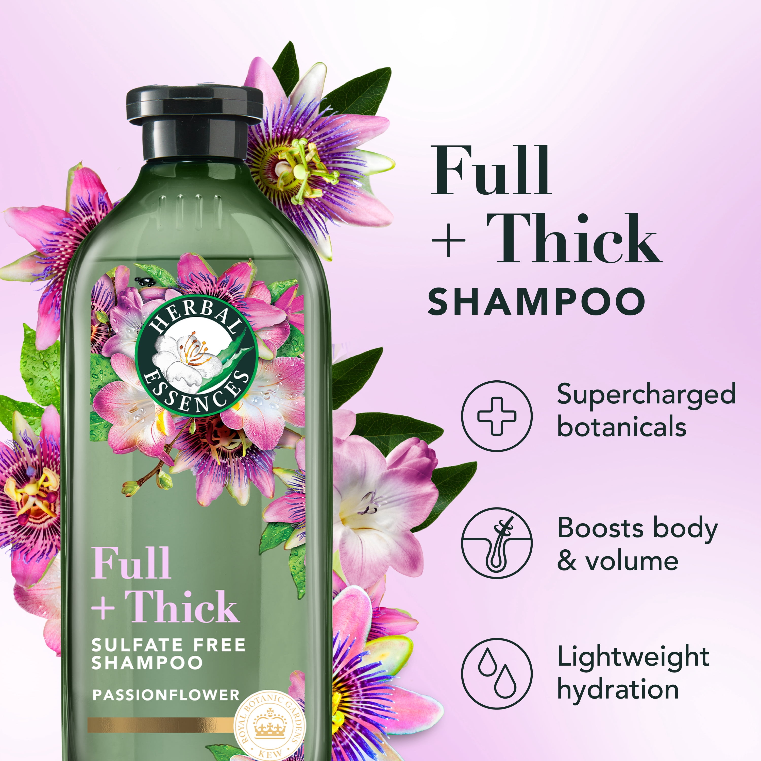 (6 pack) Herbal Essences Full + Thick Passionflower Sulfate Free Shampoo, 13.5 fl oz