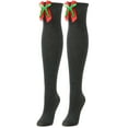 thumbnail image 3 of Babysbule Chaussettes de Noël pour Femmes Longueur Genou Allongée Nœud Solide Peluche Chaude, 3 of 4