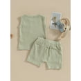thumbnail image 4 of Bagilaanoe 2pcs Toddler Baby Boy Short Pants Set Sleeveless Tank Tops + Shorts 6M 12M 18M 24M 3T Kids Casual Summer Outfits, 4 of 9