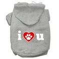 thumbnail image 4 of Pet Dog  Cat Hoodie Screen Printed, "I Love U", 4 of 10