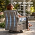 thumbnail image 4 of Unnifurnzi Outdoor Swivel Rocker Patio Chairs Set of 2-All Weather Wicker Swivel Patio Chairs Outdoor Chairs for Deck Porch Poolside Balcony-Gray/Gray, 4 of 7