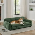 thumbnail image 2 of Large Dog Sofa Bed for Large Dogs, Linen Orthopedic Elevated Pet Bed, Modern Washable Large Dog Sofa with Backrest,Green, 2 of 10