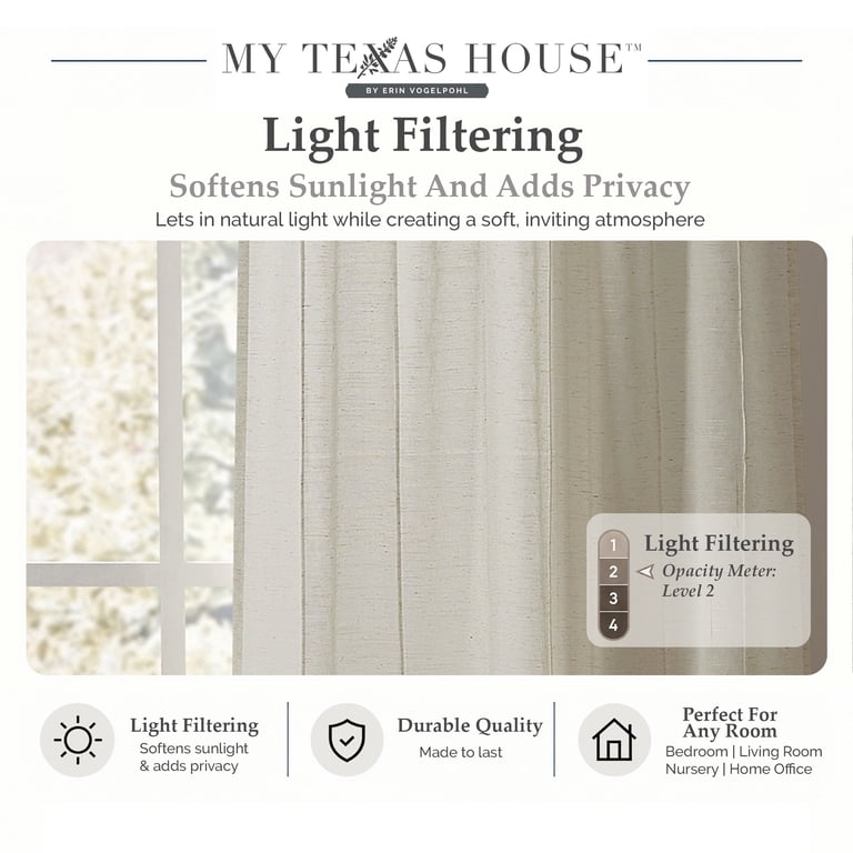 My Texas House Pintucking Stripe Rod Pocket Curtain Panel photo 7