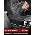 thumbnail image 3 of KBH Center Console Cover for 2015-2020 Ford Edge, Middle Console Lid Protector Cushion Pad, Black Leather Trim Interior Accessories, 3 of 7