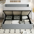 thumbnail image 4 of Einfach King Size Lift up Platform Storage Bed Frame with Fabric Upholstered Wingback Panel Headboard, Blue Gray, 4 of 11