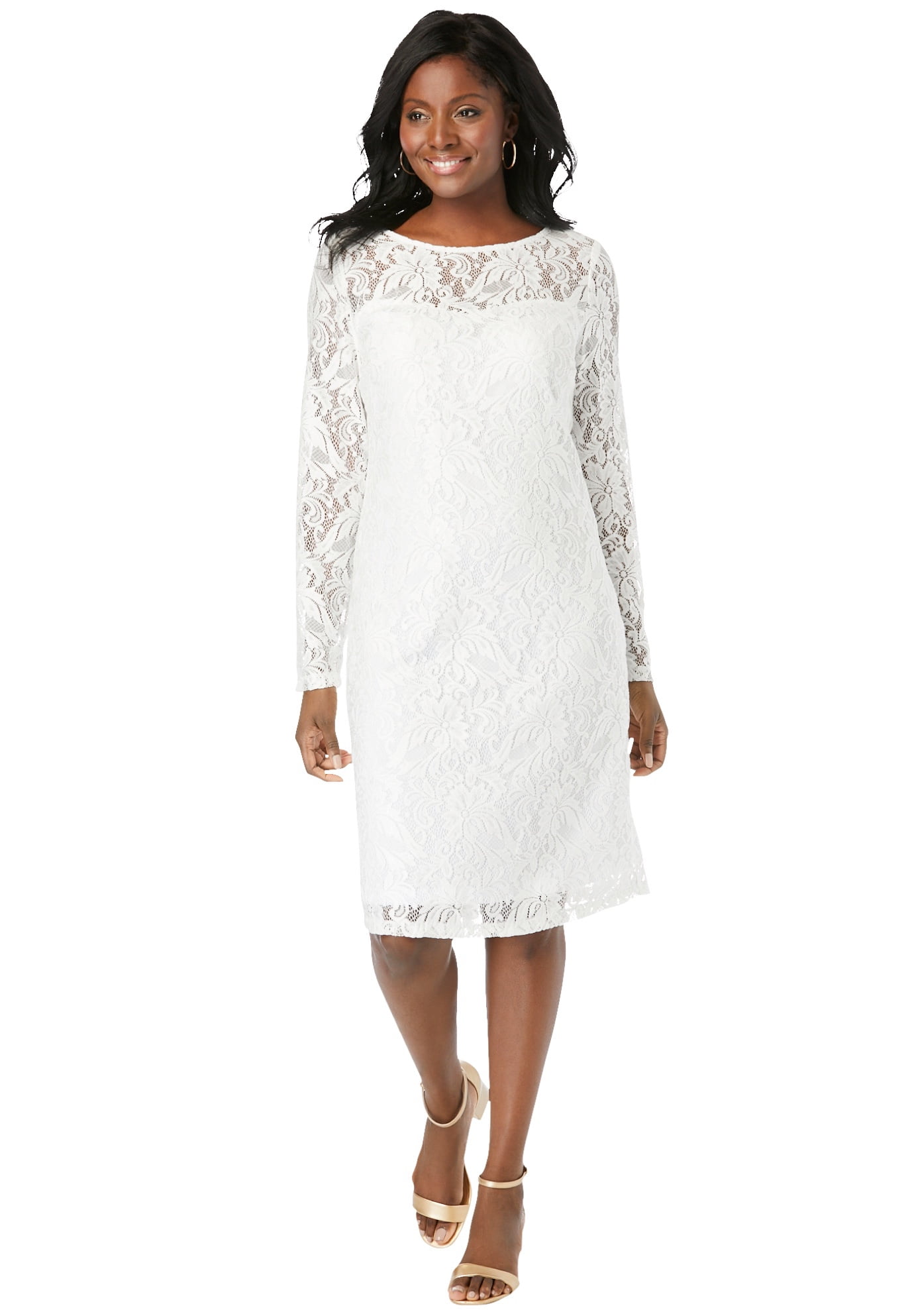 Plus Size Lace Shift Dress Dress ...