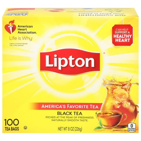 Lipton Black Tea Bags, 100 ct (Package May Vary)