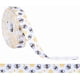 thumbnail image 1 of Cinta con estampado de abejas de 10 yardas y 3/8 de pulgada, color blanco y amarillo, fina, de poliéster, con estampado de abejas, de grogrén, rollo a granel, 1 of 9