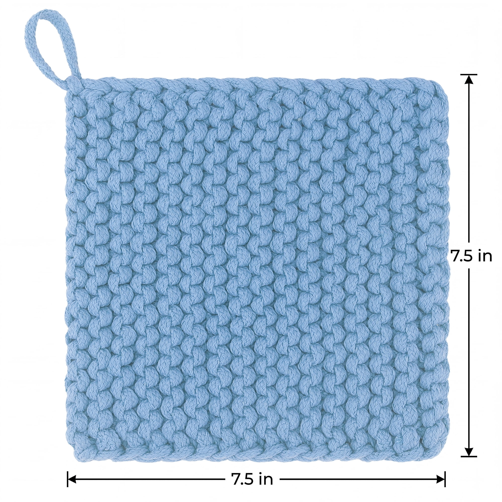 Unique Bargains Pot Holders Heat Resistant Non Slip Hot Pads Blue 7.5*7.5in