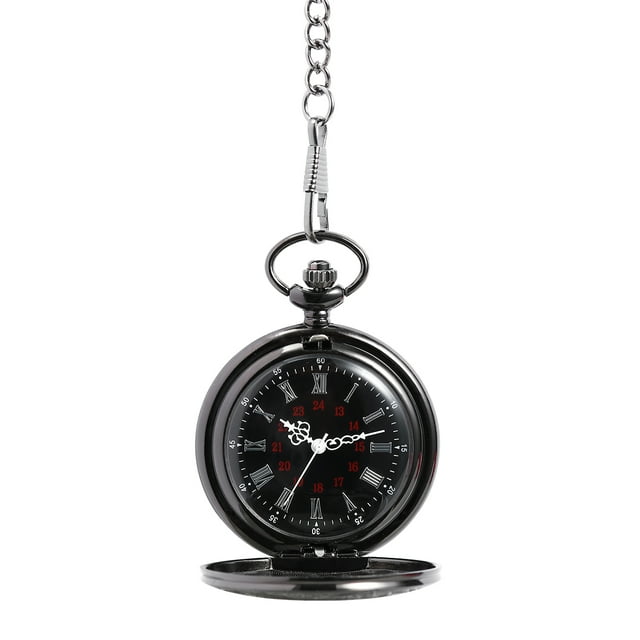 NICERIO Montre de Poche Motif Romain Steampunk Rétro Vintage Quartz Chiffres Romains Montre de Poche