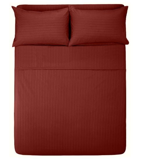 Sleeper Sofa Sheets Full Size (54 x 72 + 4 Inch Deep) (Stripe Burgundy