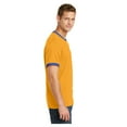thumbnail image 3 of Port & Company Men's Core Cotton Ringer Classic Soft T-Shirt Gold/ Royal Large, 3 of 4