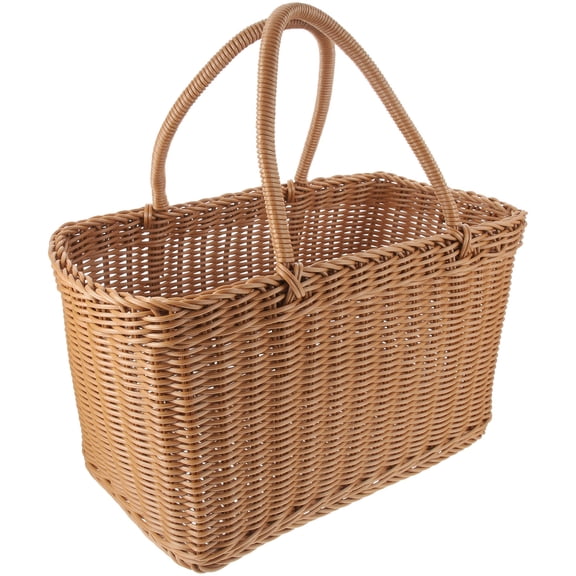 RENACLIPY Handmade Brown Woven Flower Basket for Fruit Storage, Home Organization, Decorative Use - 1 Piece Basket