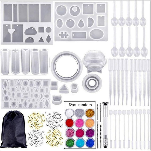 Jinsinto Kit en Résine pour Débutants avec Moules en Silicone - Kit de Fabrication de Bijoux en Résine