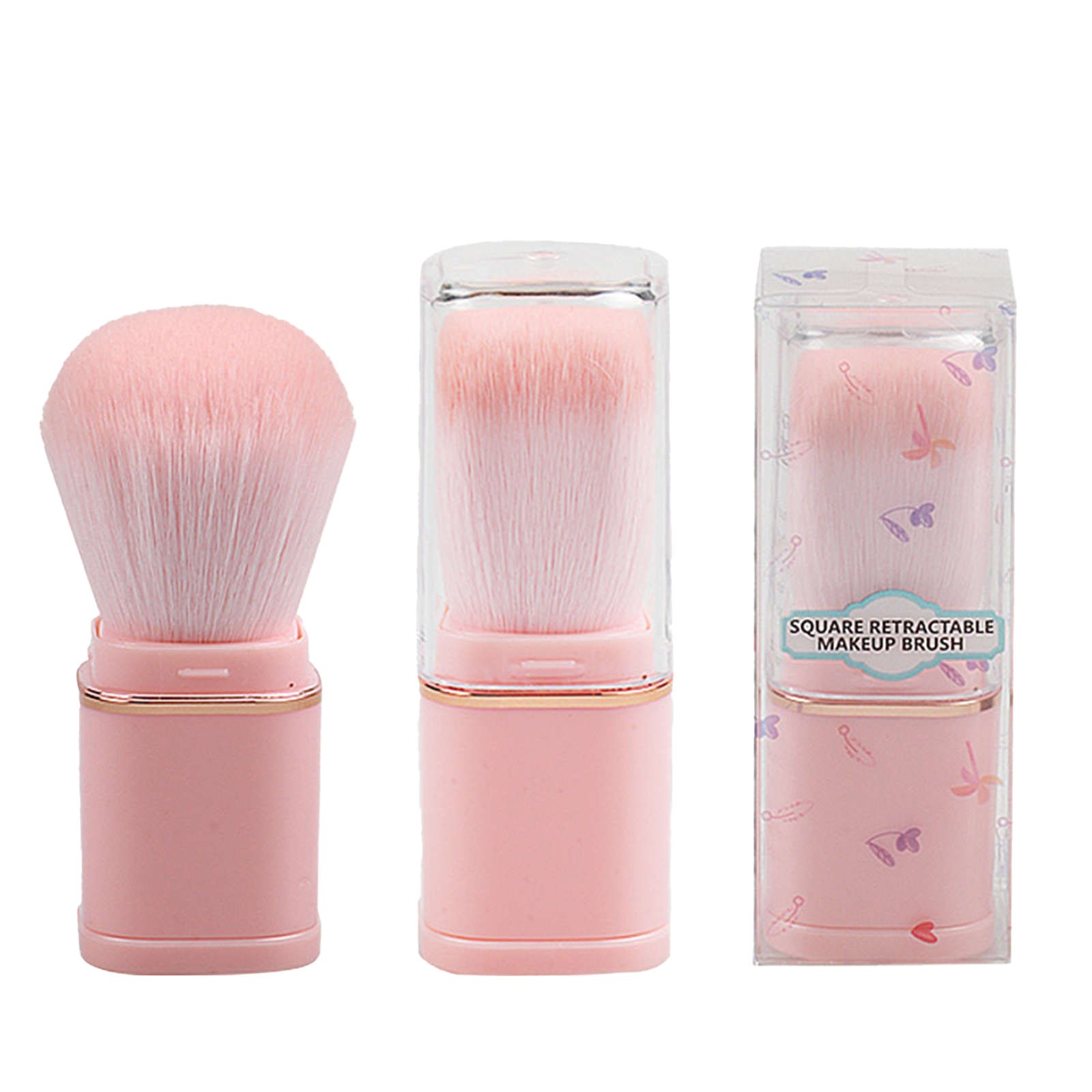 Zlekejiko Retractable Cosmetic Brush Travel Face Powder Blusher Brush