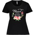thumbnail image 3 of Inktastic Blessed to Be a Gigi with Pink Flowers Women's Plus Size T-Shirt, 3 of 5
